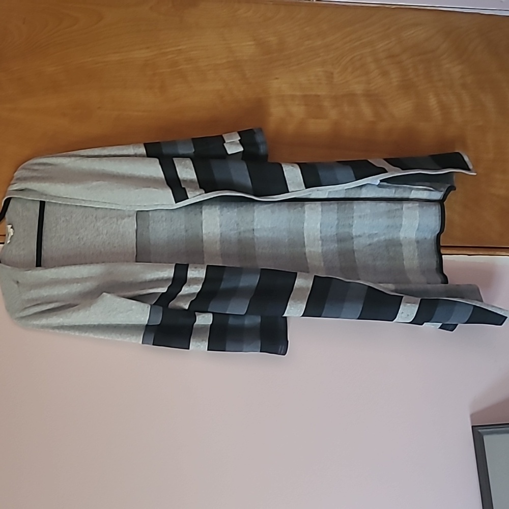 LA MIEL Striped Knit Fabric Duster